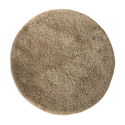 Rond hoogpolig vloerkleed Pilo taupe polyester Interieur05 - Vloerkledenloods