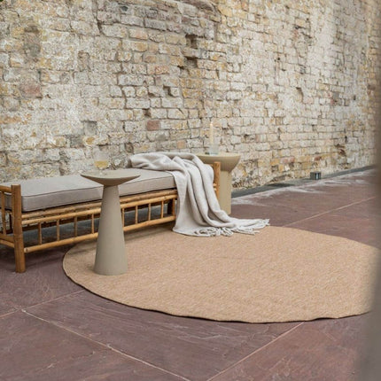 Rond Jute buitenkleed Naturel Uni - Vloerkledenloods