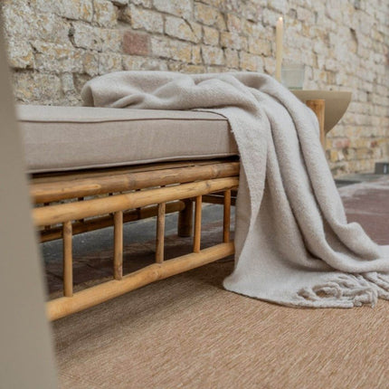 Rond Jute buitenkleed Naturel Uni - Vloerkledenloods