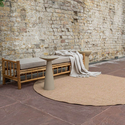 Rond Jute buitenkleed Naturel Uni - Vloerkledenloods