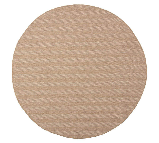 Rond Jute buitenkleed Naturel ZigZag - Vloerkledenloods