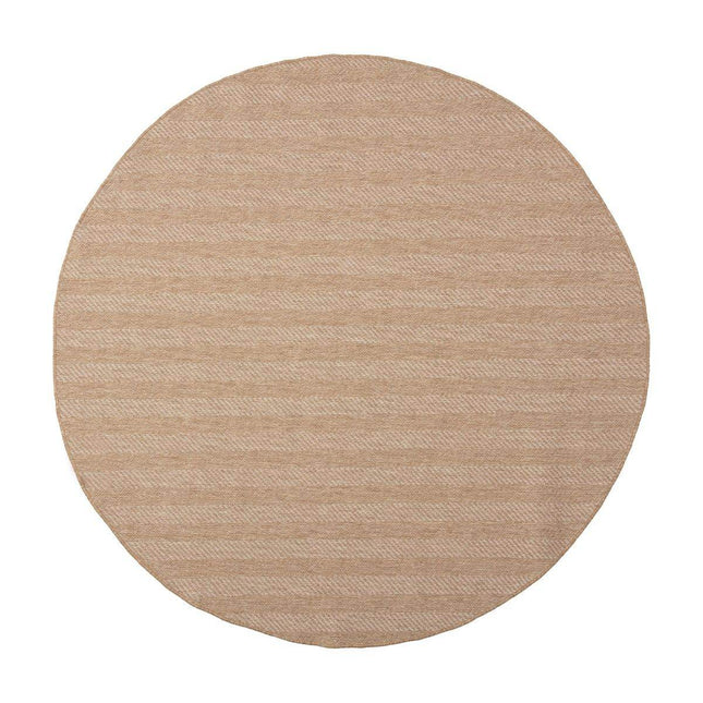 Rond Jute buitenkleed Naturel ZigZag - Vloerkledenloods