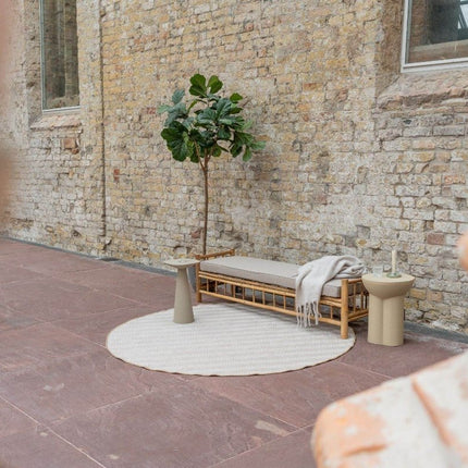 Rond Jute buitenkleed Naturel ZigZag - Vloerkledenloods