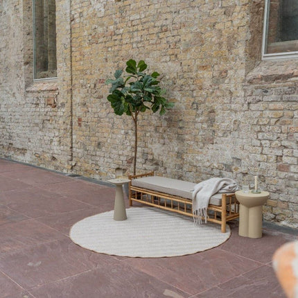 Rond Jute buitenkleed Naturel ZigZag - Vloerkledenloods