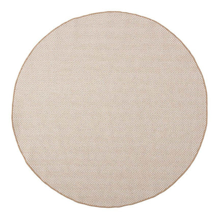 Rond Jute buitenkleed Naturel ZigZag - Vloerkledenloods