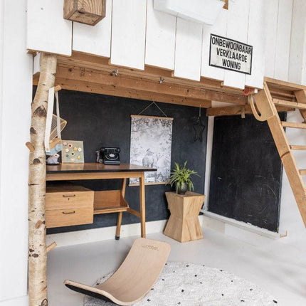Rond Kindervloerkleed hoogpolig Cream/Zwart - Dots - Vloerkledenloods
