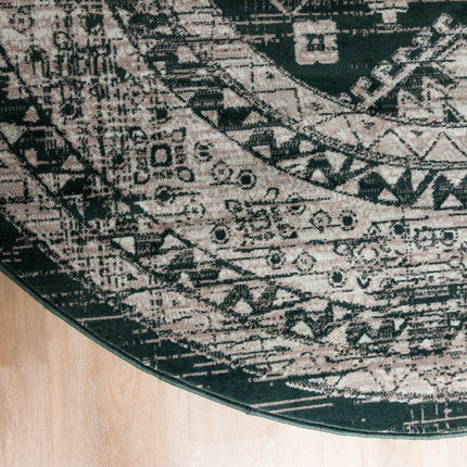 Rond Vintage Vloerkleed Aila Groen - Vloerkledenloods