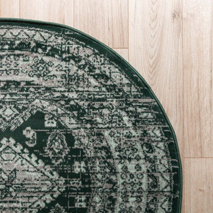 Rond Vintage Vloerkleed Aila Groen - Vloerkledenloods