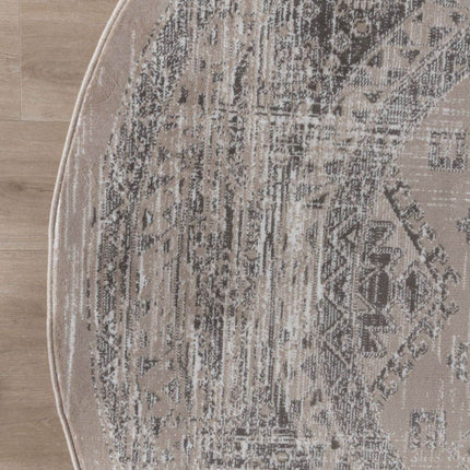 Rond vintage Vloerkleed Aila Zand/Beige - Vloerkledenloods