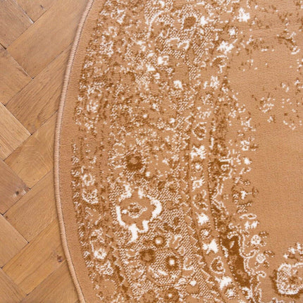 Rond Vintage Vloerkleed Keshan Cognac/Bruin - Vloerkledenloods