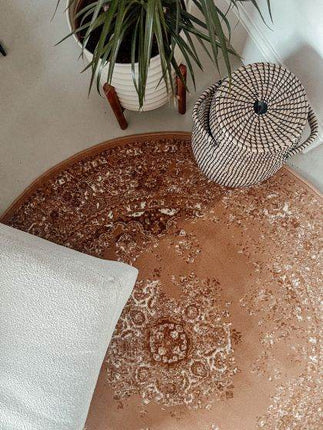 Rond Vintage Vloerkleed Keshan Cognac/Bruin - Vloerkledenloods