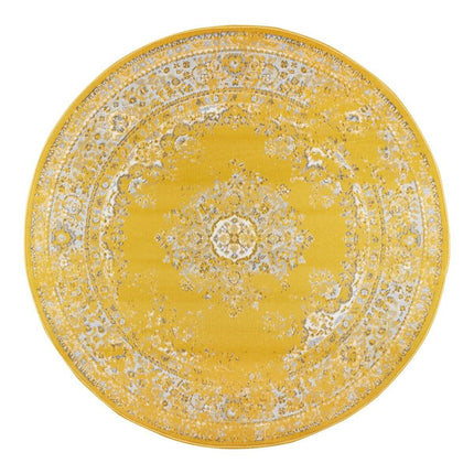 Rond Vintage Vloerkleed Keshan Geel - Vloerkledenloods
