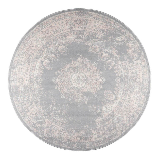 Rond Vintage Vloerkleed Keshan Grijs - Vloerkledenloods