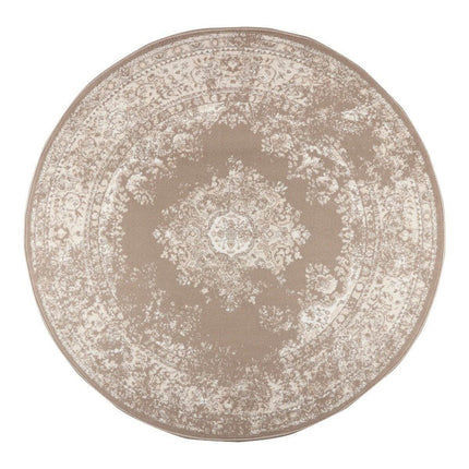 Rond Vintage Vloerkleed Keshan Taupe/Bruin - Vloerkledenloods