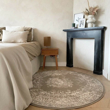 Rond Vintage Vloerkleed Keshan Taupe/Bruin - Vloerkledenloods