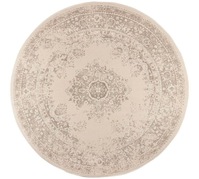 Rond Vintage Vloerkleed Keshan Zand/Beige - Vloerkledenloods
