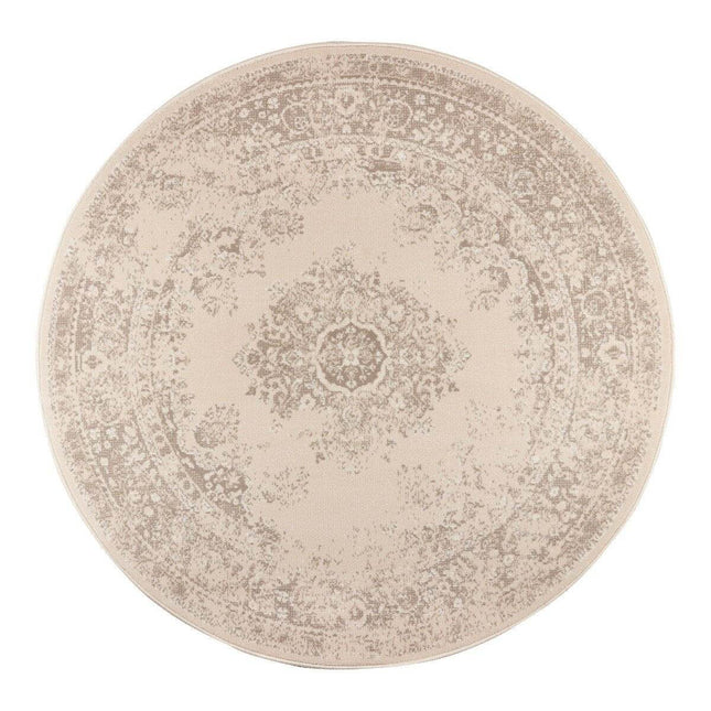 Rond Vintage Vloerkleed Keshan Zand/Beige - Vloerkledenloods
