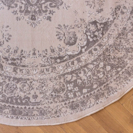 Rond Vintage Vloerkleed Keshan Zand/Beige - Vloerkledenloods