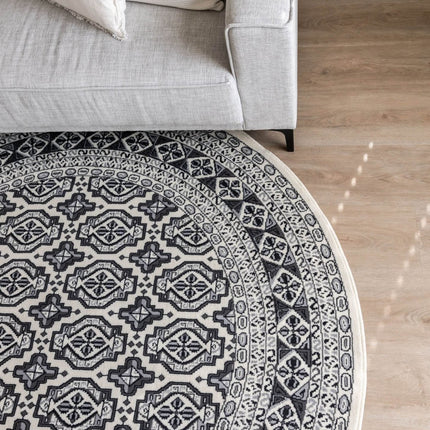 Rond vintage vloerkleed Marad Grijs/Antraciet Interieur05 - Vloerkledenloods