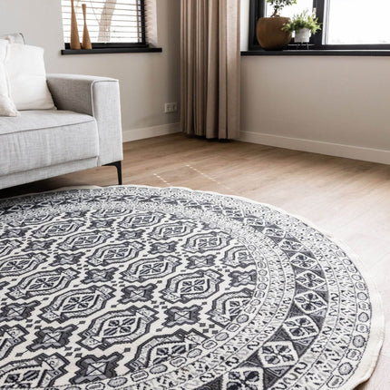 Rond vintage vloerkleed Marad Grijs/Antraciet Interieur05 - Vloerkledenloods
