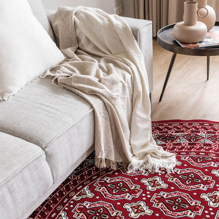 Rond vintage vloerkleed Marad Rood Interieur 05 - Vloerkledenloods