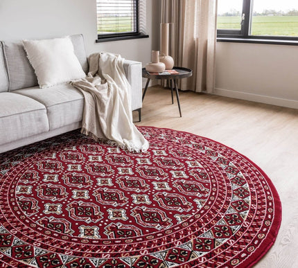 Rond vintage vloerkleed Marad Rood Interieur 05 - Vloerkledenloods