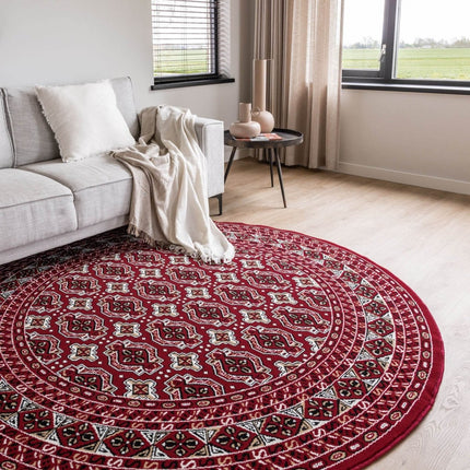 Rond vintage vloerkleed Marad Rood Interieur 05 - Vloerkledenloods