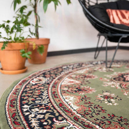 Rond Vintage vloerkleed Nain Perzisch Groen - Vloerkledenloods