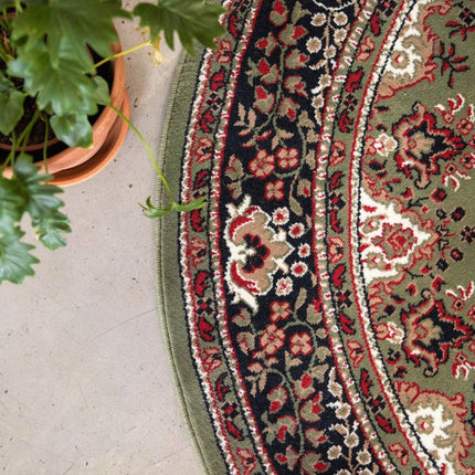 Rond Vintage vloerkleed Nain Perzisch Groen - Vloerkledenloods