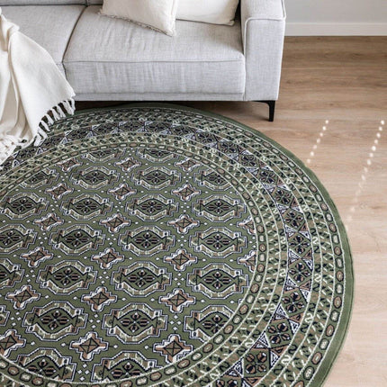 Rond Vintage Vloerkleed Rond Marad Groen Interieur05 - Vloerkledenloods