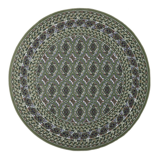 Rond Vintage Vloerkleed Rond Marad Groen Interieur05 - Vloerkledenloods