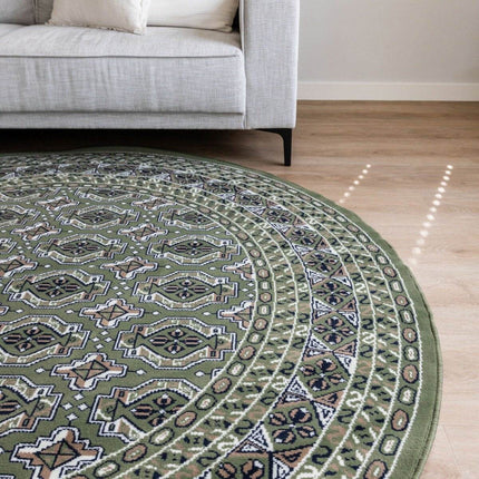 Rond Vintage Vloerkleed Rond Marad Groen Interieur05 - Vloerkledenloods
