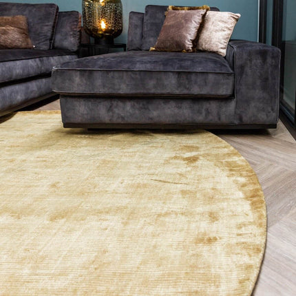 Rond Vloerkleed Felva Viscose Silk Goud - Vloerkledenloods