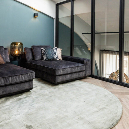 Rond Vloerkleed Felva Viscose Silk Groen - Vloerkledenloods