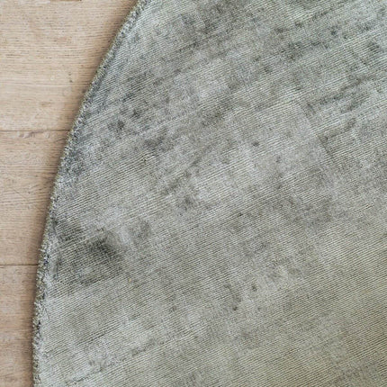 Rond Vloerkleed Felva Viscose Silk Groen - Vloerkledenloods