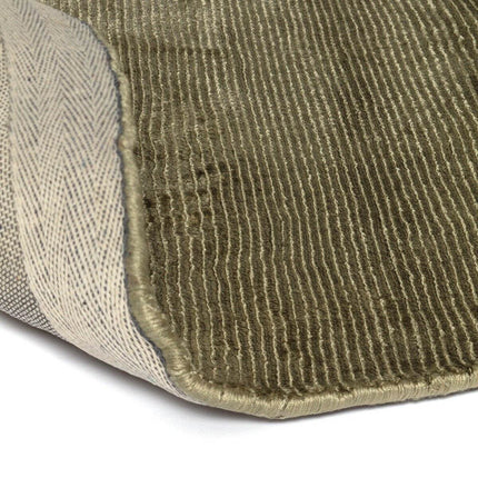 Rond Vloerkleed Felva Viscose Silk Groen - Vloerkledenloods