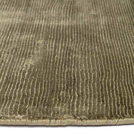 Rond Vloerkleed Felva Viscose Silk Groen - Vloerkledenloods