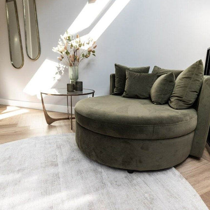 Rond Vloerkleed Felva Viscose Silk Silver - Vloerkledenloods