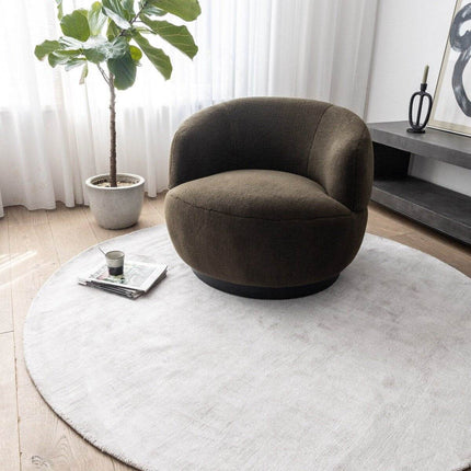 Rond Vloerkleed Felva Viscose Silk Silver - Vloerkledenloods