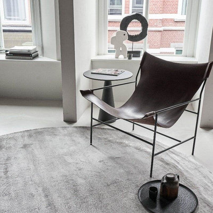 Rond Vloerkleed Felva Viscose Silk Silver - Vloerkledenloods