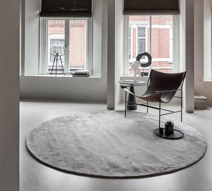 Rond Vloerkleed Felva Viscose Silk Silver - Vloerkledenloods