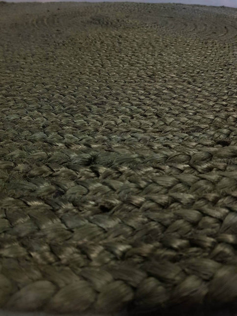 Rond vloerkleed Jute Groen - Vloerkledenloods