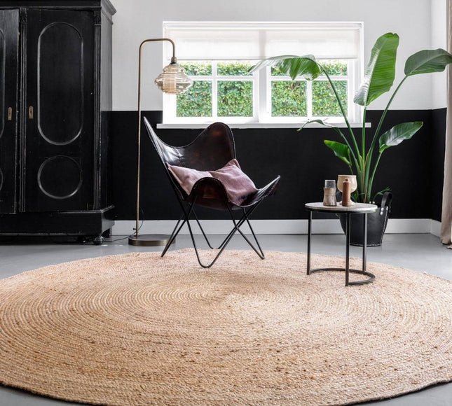Rond vloerkleed Jute Naturel - Vloerkledenloods