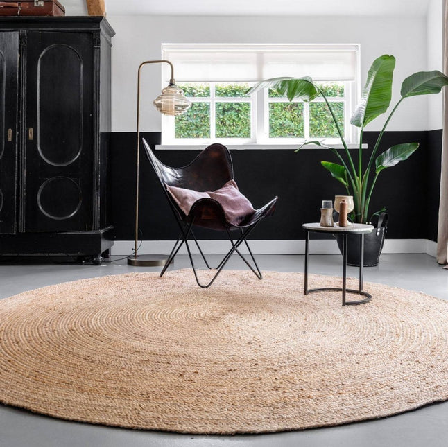 Rond vloerkleed Jute Naturel - Vloerkledenloods