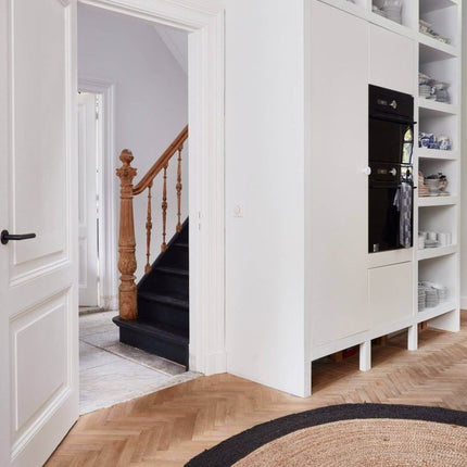 Rond vloerkleed Jute Naturel/Antraciet - Vloerkledenloods