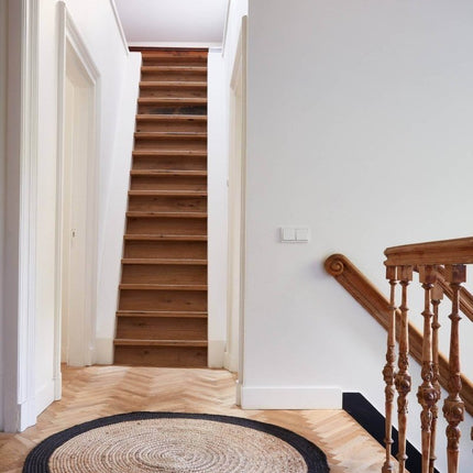 Rond vloerkleed Jute Naturel/Antraciet - Vloerkledenloods