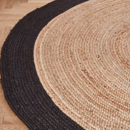 Rond vloerkleed Jute Naturel/Antraciet - Vloerkledenloods