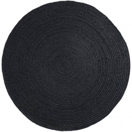 Rond vloerkleed Jute Zwart - Vloerkledenloods