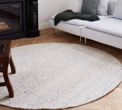 Rond vloerkleed wollen Antraciet/Wit - Cobble Stone - Vloerkledenloods