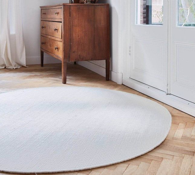 Rond vloerkleed wollen Wit - Cobble Stone - Vloerkledenloods